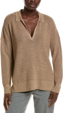 Eileen Fisher Classic Henley Wool Sweater