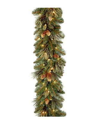 National Tree Company 9Ft Carolina Pine Garland With Clear Lights