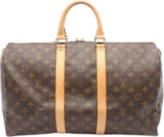 Louis Vuitton Pre-owned Boston bag - unisex - Vintage Weekendtas - Bruin - ONE Size - Leer - Vintage