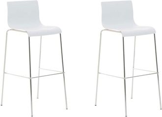 Clp Set 2 Sgabelli Alti hover in Polipropilene bianco cromo