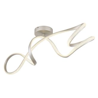 Netlighting Swirl Integrated LED Semi Flush Ceiling Light Nickel Matt LED 4000K in Grey