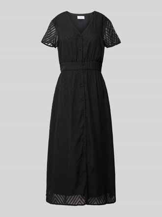 Vila Midikleid im Double-Layer-Look Modell MICHELLE in Black, Gr&ouml;&szlig;e 34