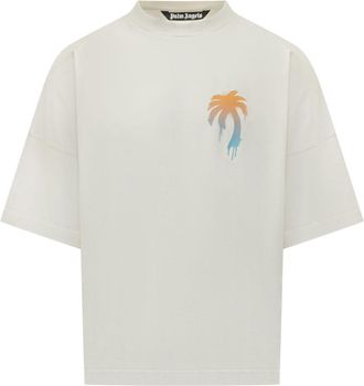 Palm Angels Off White Short Sleeves T-Shirt