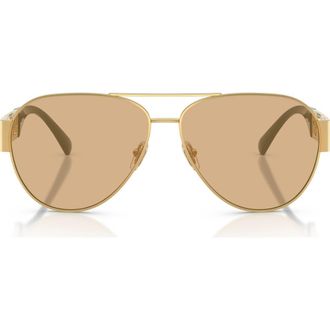 Versace 61mm Pilot Sunglasses in Gold /Yellow Mirror Silver at Nordstrom
