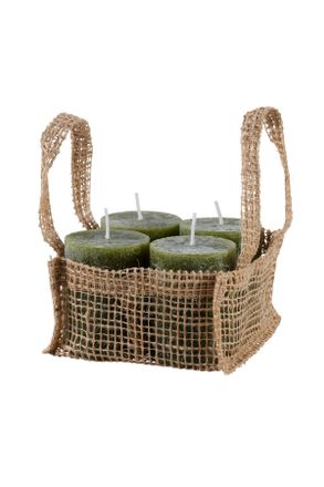 Ambia Home Stumpenkerze, Dunkelgrün, Naturmaterialien, rund, 9 cm, durchgefärbt, ohne Palmöl, Dekoration, Kerzen & Kerzenhalter, Stumpenkerzen