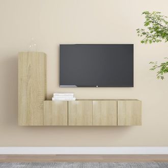 vidaXL Juego De Muebles De Sal&oacute;n 3 Piezas Roble Sonoma Vidaxl