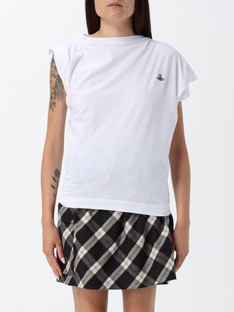 Vivienne Westwood Hebo One-Shoulder Cotton Top with Embroidered Orb Logo