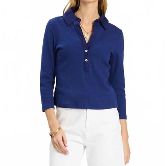 Tyler B&ouml;e Poppy Ribbed Polo Shirt In Beacon Blue