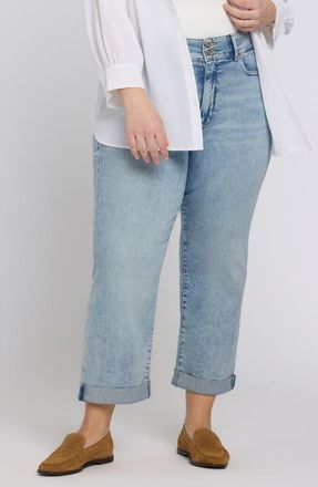 NYDJ Bailey High Waist Crop Relaxed Straight Leg Jeans in Keys View at Nordstrom, Size 18W