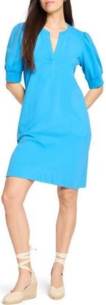 Nic+Zoe Henley Puff Sleeve Shift Dress in Electric Blue at Nordstrom Rack, Size X-Small