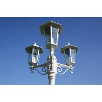 Berkfield Home Decorative Garden Light Post 3-arms 215 cm White Aluminium