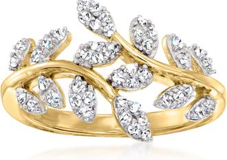 Ross-Simons Diamond Vine Ring in 18kt Gold Over Sterling