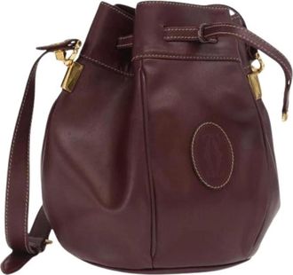 Cartier Pre-owned Leather Bucket Bag - Dames - Vintage Tas - Rood - ONE Size - Leer - Vintage