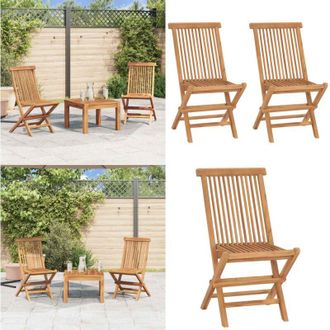 vidaXL Sedie da Giardino Pieghevoli 2 pz in Legno Massello di Teak - Sedie pieghevoli - Legno teak