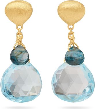 Marco Bicego Paradise 18K Gold Blue Topaz Drop Earrings at Nordstrom