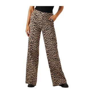Catwalk Junkie Broeken, Dames, Bruin, W29, Leopard Tailored Jeans