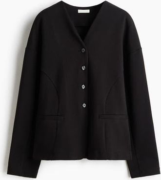 H&M Jersey Blazer in Black at Nordstrom, Size X-Small