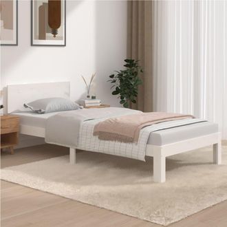 vidaXL Estructura De Cama Sin Colch&oacute;n Madera De Pino Blanca 90x200 Cm Vidaxl