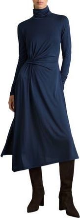 Reiss Casey Draped Jersey Midi Dress in Blue at Nordstrom Rack, Size 14 Us / 18 Uk