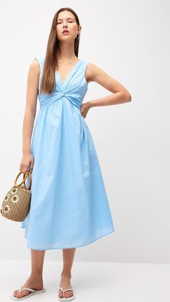 Twik Womens Twisted poplin midi dress