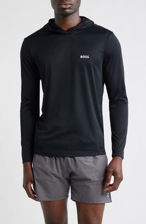BOSS Hooded Long Sleeve Rashguard in Black at Nordstrom, Size Xx-Large