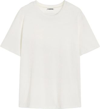 Jil Sander White Minimalist Short-Sleeved Patch T-Shirt