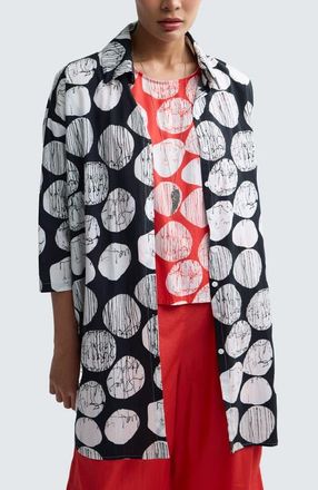 Luukaa D'Celli Niva Printed Poplin Shirt-Tunic in Black Print at Nordstrom, Size X-Large