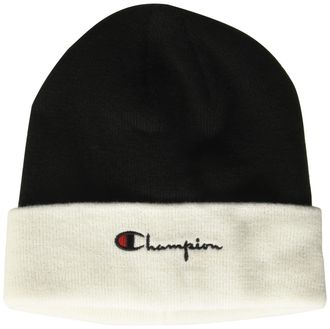Champion Mens H01014 Beanie Hat, Black/White, One Size UK