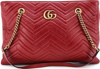 Gucci GG Marmont Zip Tote Matelasse Leather Medium shoulder bag - Rood