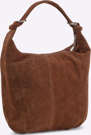 Heine Beuteltasche HEINE, Damen, Gr. B/H/T: 39cm x 49cm x 2cm, braun (cognac), Leder, unifarben, Taschen Beuteltasche