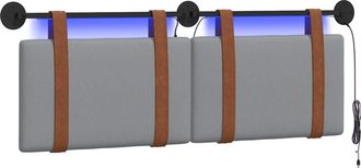 vidaXL Cabecero Colgante Con Luz Led Gris Claro Pu Antiguo Vidaxl