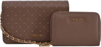 Bebe Sagan Stud Crossbody and Zip Wallet in Taupe at Nordstrom Rack
