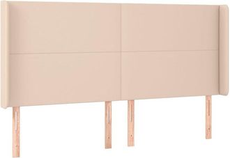 vidaXL Cabecero Con Led Cuero Sint&eacute;tico Capuchino 183x16x118/128cm Vidaxl