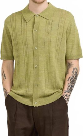 Nn.07 Thor Short Sleeve Cardigan In Evergreen