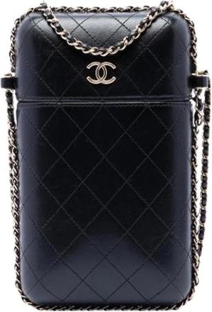 Chanel Pre-owned Mini Phone Holder - Dames - Vintage Mini Tas - Zwart - ONE Size - Leer - Vintage