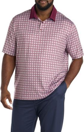 Reebok Big & Tall Mosaic Tile Performance Polo Shirt in Gritty Grey Pink at Nordstrom, Size Xx-Large