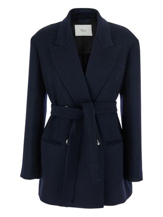 Tela belted double-breasted blazer - Blue