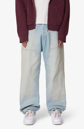 mnml West Double Knee Wide Leg Jeans in Blue at Nordstrom Rack, Size 42