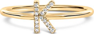House of Brilliance 10K Gold Diamond Accent Initial A-Z Ring