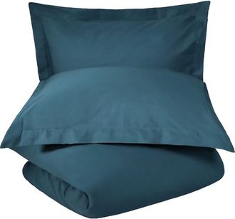 Superior Solid 300 Thread Count Sateen Duvet Cover & Shams Set in Navy Blue at Nordstrom Rack, Size King/california King