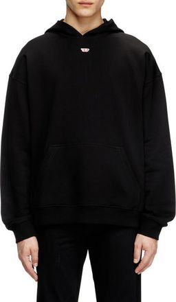 Diesel Logo Patch Relaxed Fit Organic Cotton Hoodie in Deep/Black at Nordstrom, Size Xx-Large