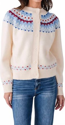 Pinch Design Hilda Nordic Button Down Cardigan In Beige