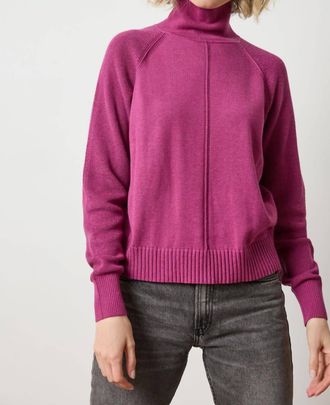 Lilla P Relaxed Turtleneck Sweater In Dahlia