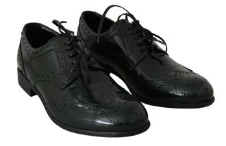 Dolce & Gabbana Vrouwen Groen Leer Broque Oxford Wingtip Schoenen