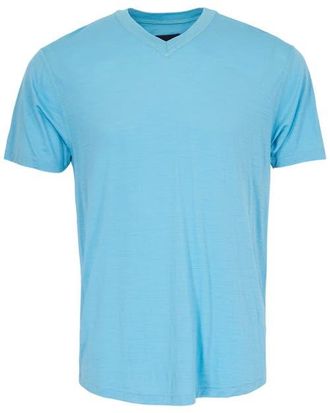 Lords of Harlech Victor Extra Fine Merino Wool V-neck Shirt in Teal at Nordstrom, Size Xx-Large
