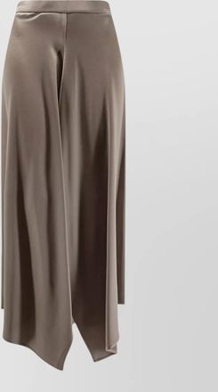 Alysi satin asymmetric flared skirt