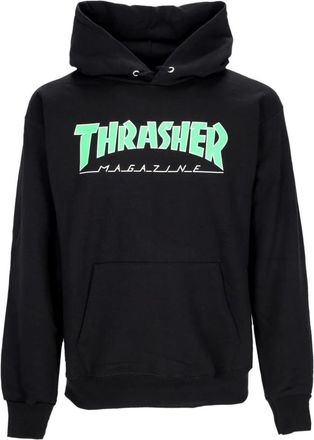 Thrasher Zwart/groene Outlined Hoodie Lange Mouw - unisex - Hoodies - Zwart - L - Katoen - Hoodies & sweatvesten