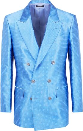 Tom Ford Duchesse Polka Dot Jacquard Double Breasted Jacket