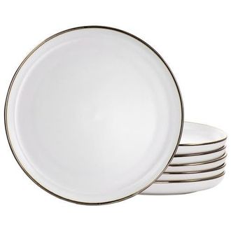 Elama Arthur 6 Piece Stoneware Dinner Plate Set in White at Nordstrom