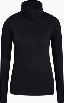 Mountain Warehouse Womens Mountain Warehouse Womens/Ladies Meribel Cotton Roll Neck Long-Sleeved Top - Black - Size: 10